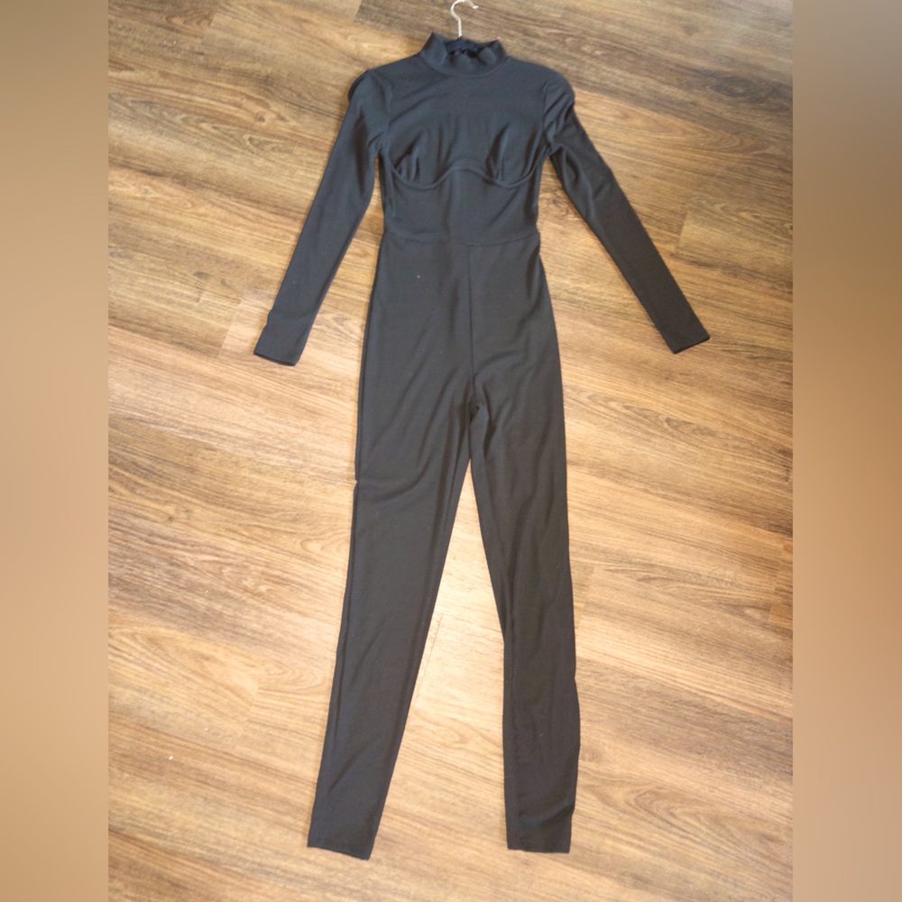 Jumpsuit with mock turtleneck